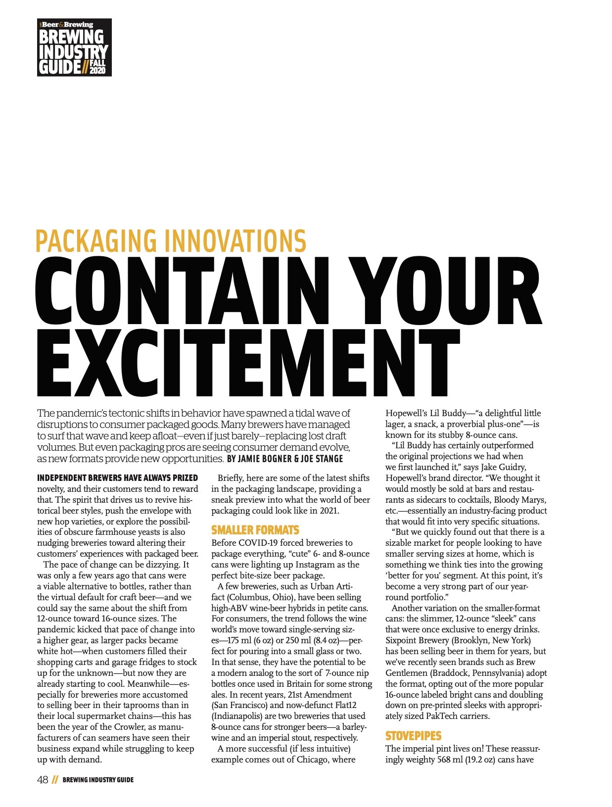 Brewing Industry Guide Fall 2020 (The Packaging Issue)