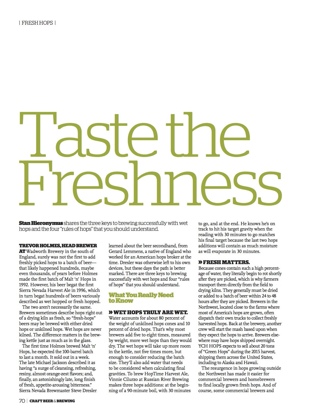 August-September 2015 Issue (Fresh Hops) - Craft Beer & Brewing