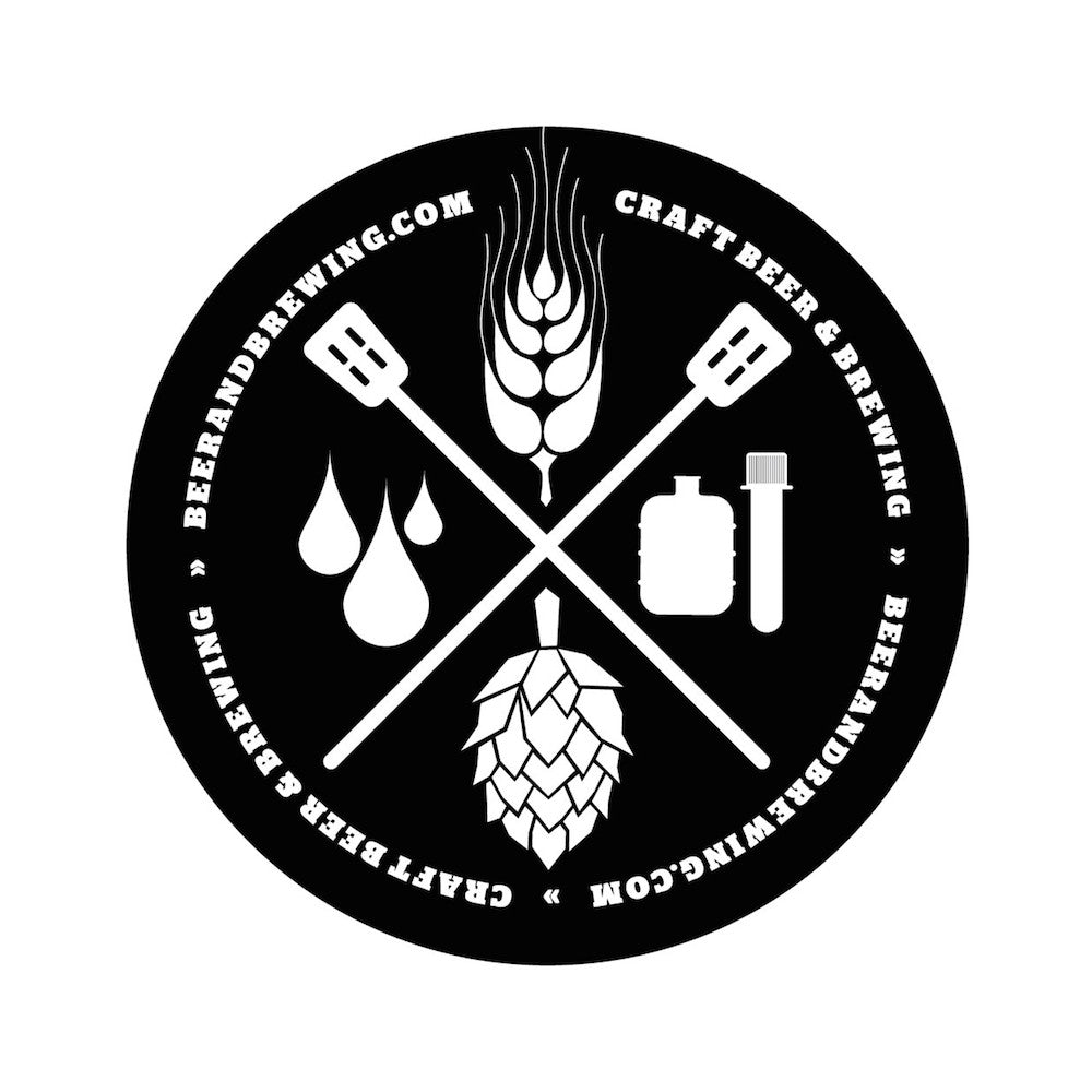 Craft Beer & Brewing Black Sticker (Pack of 5) - Craft Beer & Brewing